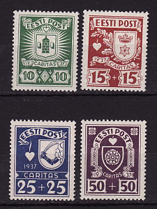 Эстония, 1937, Гербы городов (II), 4 марки